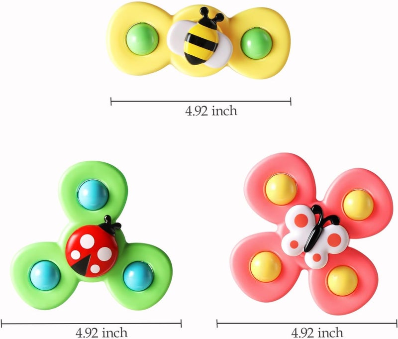 ST ZONE 3 pcs Suction cup spinner toys for 1 2 Year old boys|Spinning top baby toys 12-18 months|First birthday baby gifts for 1 Year old girls|Sensory toys for toddlers 1-3 - Image 3